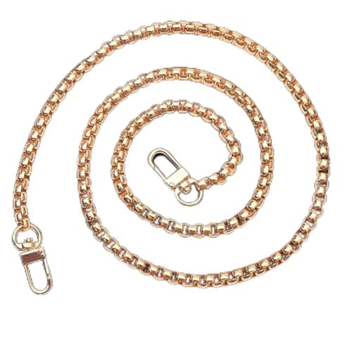 Metal Bag Chain, Vintage Luxury Shoulder Bag Replacement Strap for Shoulder Bag 120cm Length Twist Loops and Snap Closure for Crossbody Handbag Shoulder Bag Body strap