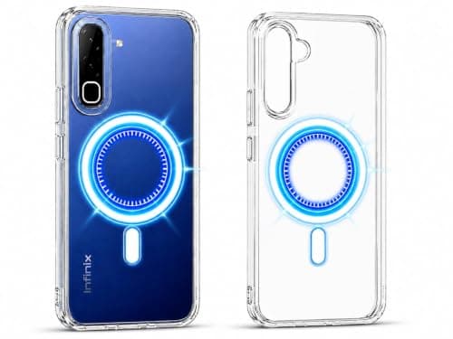 Magnetic Case for Infinix HOT 70 Charging Compatible When Supported | Compatible with Magnetic Car Mounts, Card Wallets & Cooling Fans