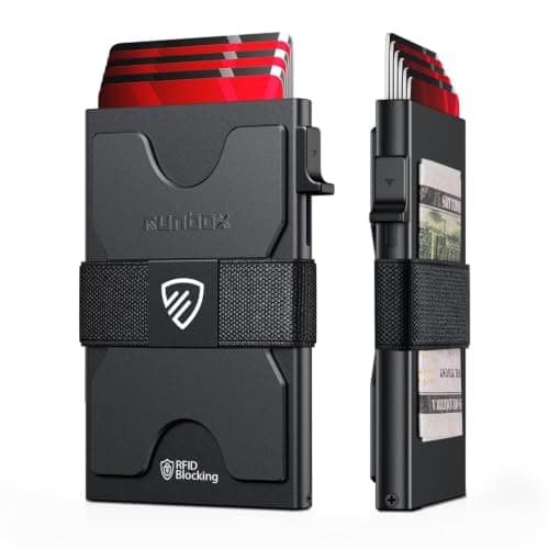 RUNBOX Wallet for Men Slim Credit Card Holder Leather RFID Blocking Small Thin Men's Wallet Bifold Minimalist Front Pocket Large Capacity Gift Box