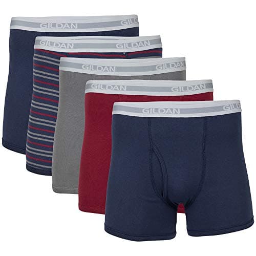 Gildan Men's Short Leg Boxer Briefs, Multipack, Mixed Blue (5-pack), XXL