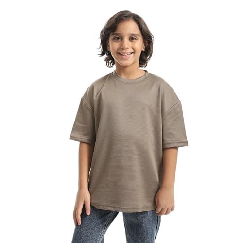 CAESAR - سيزر Boys Boys' T-shirt biscuit fabric with round neck Boys' T-shirt biscuit fabric with round neck
