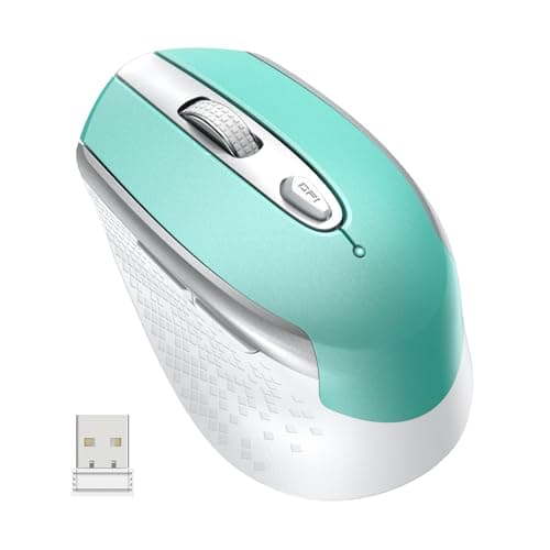 cimetech Wireless Mouse, 2.4 GHz Slim Optical Mouse with Silent Nano USB Receiver, 800-1200-1600 DPI Adjustable, Compatible with Laptop, PC, Tablet, Notebook – Mist Blue Input mouse