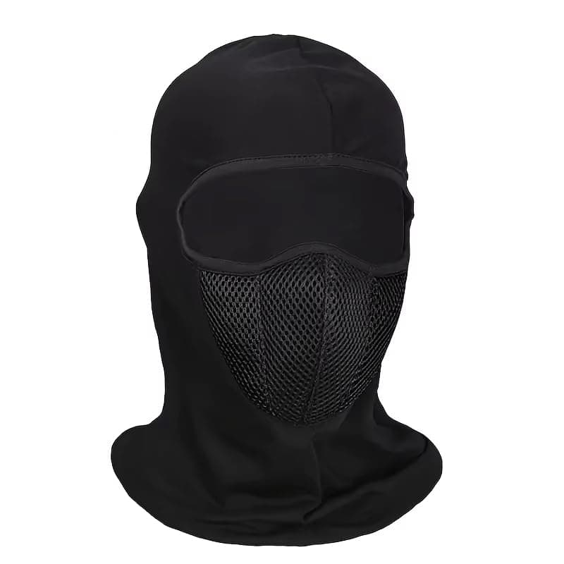 KaberTrade Full Face Neck Gaiter Balaclava Cotton Windproof Men Women Outdoor Cycling Equipment (1 Piece, Black Mesh Filter, Code:8823) Hat