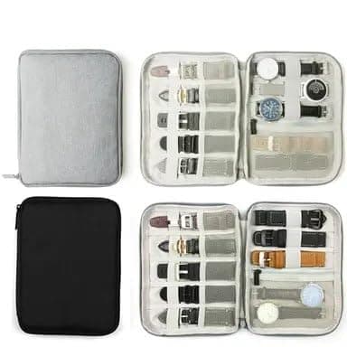 Travel Watch and Cable Organizer Bag for Straps and Electronics