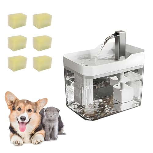 Automatic Water Drinking Fountain Dispenser for Cat,Cat Water Fountain,Dog Bowl Fountains - Automatic Pet Dispenser,Cat Fountain for Drinking,Ultra Quiet Pump, BPA-Free (White)