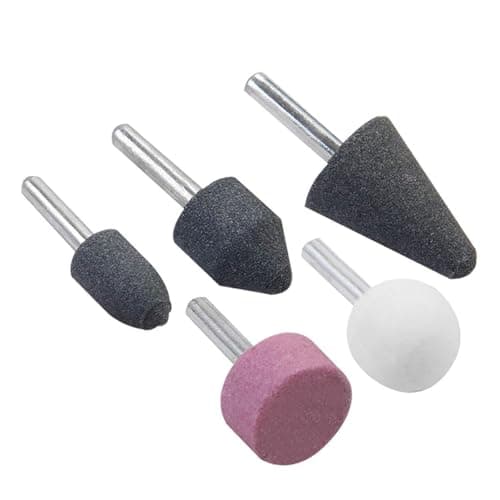 5-Piece Mounted Stone Grinding Bit Set – Abrasive Rotary Tool Accessories for Metal, Wood, and Plastic (Multicolour)