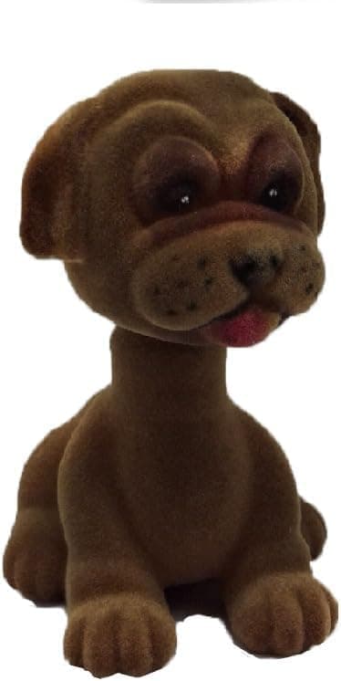 Dog Doll with Shaking Head for Car, Car Dashboard Decor, Cute Shape Design This Lovely Dog Doll for Office Decoration (Dark Brown) - SA CAR Figurine