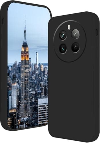 Generic Silicone Case Padded Inside with Full Camera Protection for Realme P1 Pro 5G (Black) Cellular phone case