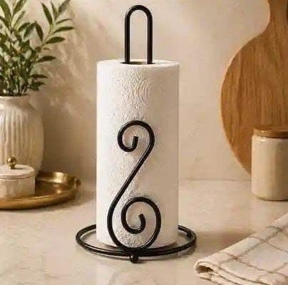 Generic Metal Paper Towel Holder Stand, Rust-Resistant Black, .db