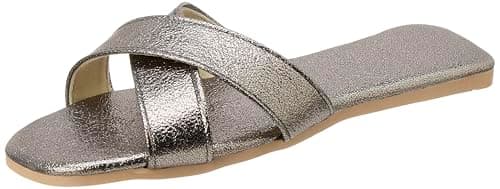 OX womens OX-W-46-Light Pink/Black Slipper Sandal