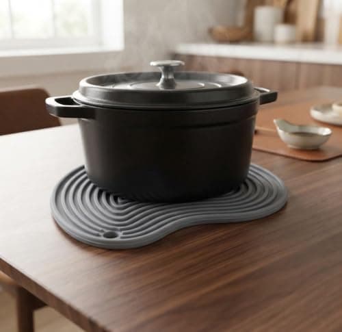 Silicone Heat Resistant Trivet Mat for Hot Pots and Pans Kitchen Pad