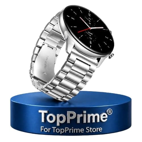 سوارساعة من TopPrime متوافق مع ساعة امازفيت جي تي ار 2/ جي تي ار 2 اي/ستراتوس 3/ جي تي ار مقاس 47 ملم/جي تي ار 3/جي تي ار 3 برو معدني مقاس 22 ملم Watch band