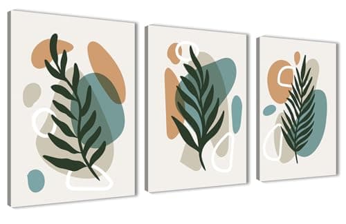NOVA ART Abstract Canvas Wall Art Geometric and Natural Elements Prints Wall Art for Bedroom Living Room Office Etc Modern Home Decor 30cm x 40cm x 3pcs #NA4