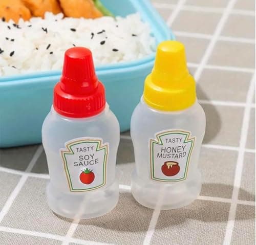 2 Pack Airtight Sauce Containers & Ketchup Containers, Mini Travel Containers for Daily Travel Lunch Box, Practical & Light Design Helps Organize Sauces While Going Out Bottle