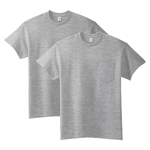 Gildan mens Ultra Cotton Adult T-shirt With Pocket, 2-pack Shirt (pack of 2)