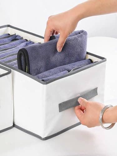 Generic Divided Clothes Organiser Box, 8-Compartment, for Pants and T-Shirts, Wardrobe Storage, .sa