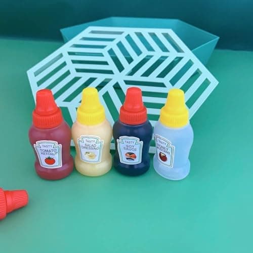 Mini Ketchup Bottles with Strong Twist Caps, 25ml Mini Squeeze Bottles, Manual Bottles for Travel, BBQ, Hiking, Lunch Sets for Kids and Adults, Best Product Supplier Al-Israa (4)