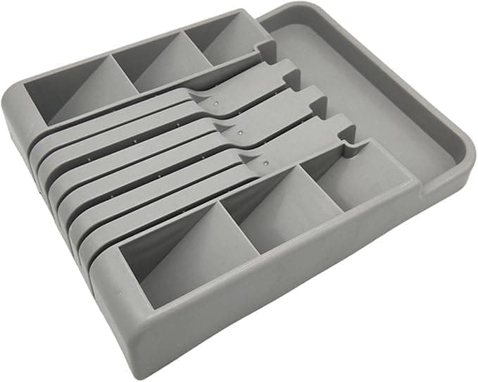 Kitchen Drawer Organizer for Cutlery Silverware and Knives Space Saving Kitchen Utensil Storage Tray Practical Internal Design for Drawer Organization Caddy