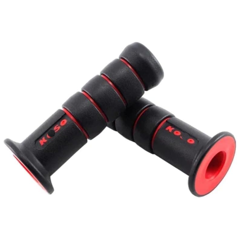 KaberTrade Motorcycle Handlebar Grips Anti-Slip Waterproof Motorcycle Handlebar Grips (2 Piece Set, Black in Red, Code:9986)