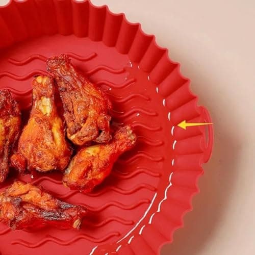 1Piece Round Replacemen Air Fryers Oven Baking Tray Fried Chicken Basket Mat Air Fryer Silicone Pot Grill Pan Kitchen Accessories.