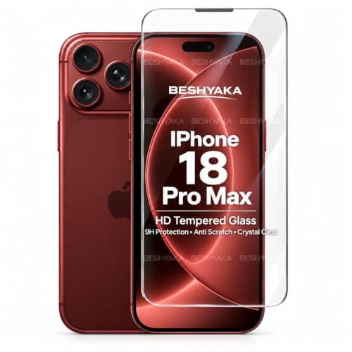 BESHYAKA Screen Protector for iPhone 18 Pro Max, No Black Frame, HD Clear, 9H Tempered Glass, Anti-Dust, Full Coverage, Scratch Resistant, Easy Installation