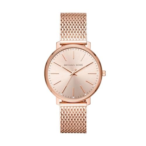 Michael Kors Mesh Metal Band Analog Watch for Women - Rose Gold