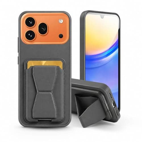 3M Store Leather Case Compatible for HONOR 600 /HONOR 600 PRO Shockproof Leather Back Card Storage & case built-in Stand PU leather for a stylish look, comfortable grip, Gray Cellular phone case