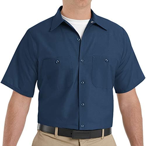 Red Kap mens Industrial Work Shirt, Short Sleeve Work Utility Button Down Shirt (pack of 1)