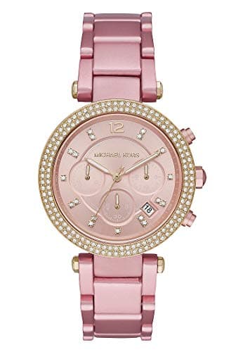 Michael Kors Watch for Women, Quartz Movement, Analog Display, Pink Pink Strap-MK6806