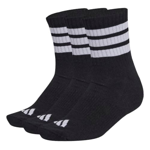 adidas Unisex 3 Stripes Cushioned Sportswear Mid Cut Socks 3 Pair Pack Socks