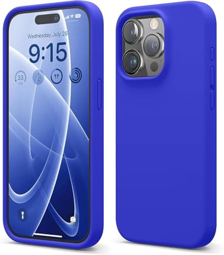 Silicone Case Compatible with iPhone 15 Pro Case 6.1", Liquid Silicone 3 Layers Full Covered Soft Gel Rubber Cover, Shockproof Protective Slim Phone Case with Anti-Scratch (Cobalt)