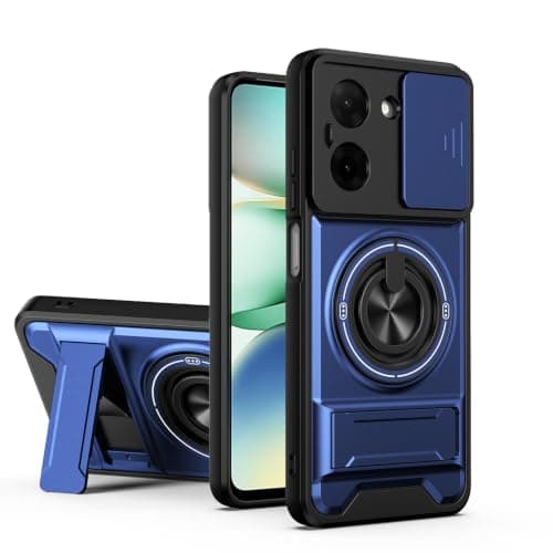 GOLDEN MASK Compatible With Xiaomi Redmi A7 Ring Case With stand And Camira Holder Case (Blue)