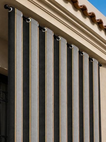 Ghamam - Elegant Balcony Curtain,1pic 150x250CM,BLK1-2