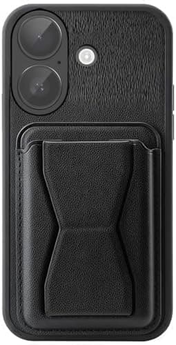 Luxury PU Leather Case for IPhone 17 with Card Holder & Kickstand, Shockproof Slim Anti-Scratch Protective Phone Cover, Wallet Case with Magnetic Closure for Men & Women (Black, IPhone 17) Cellular phone case