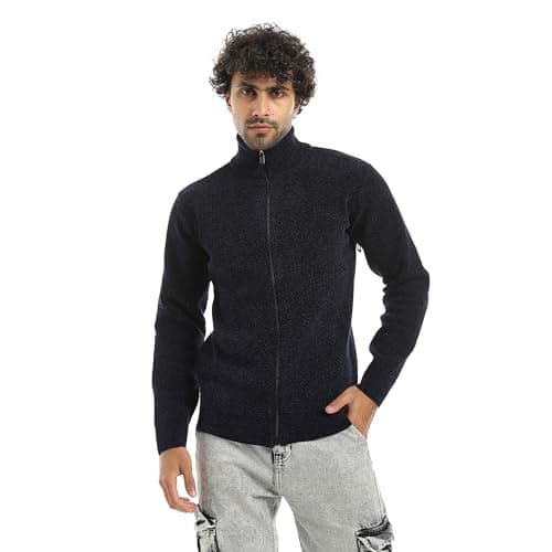 Andora Mens striped Zipper Closure Sweater Pullover Sweater