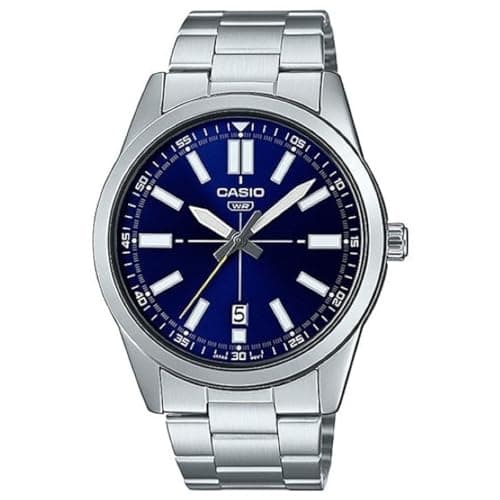 Casio watch for men mtp-vd02d-2eudf analog stainless steel band blue