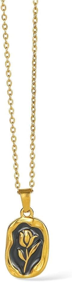 U SHOP Women Gold Flower Pendant Necklace Stainless Steel Chain Rust and Water Resistant Dainty Necklace for Daily Occasion Gifts