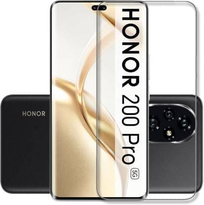 Shockproof Screen Protector Glass (Compatible with Honor 200 Pro) [Glass] (9H)[Screen Frame Screen Cover for Mobile Phones