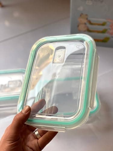 Generic Glass Food Storage Container with Airtight Lid, Oven and Microwave Safe, Dishwasher Safe, Rectangular, .ex