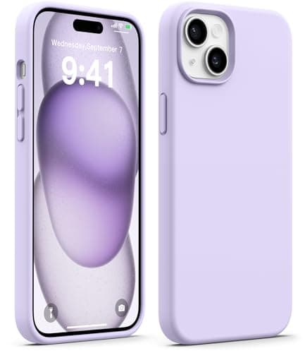 AOTESIER Compatible with iPhone 15 Plus Case, Full Body Food-Grade Silicone Wear-Resistant, Anti-Drop Protection with Soft Anti-Scratch Microfiber Lining Phone Case, Cloud Mauve Cellular phone case