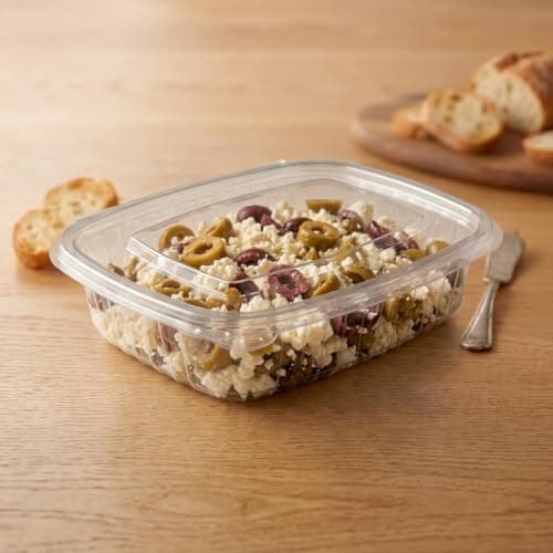 KRNO Hinged Clear Plastic Fridge Storage Containers, 750ml, Set of 10, with Airtight Lid Food storage container