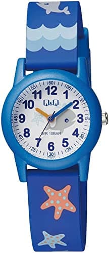 Q&Q Watch Unisex, Quartz Movement, Analog Display, Blue Resin Strap-VR99J009Y