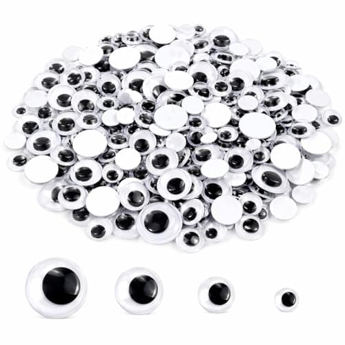 Googly Eyes Set 600 Pieces Assorted Sizes Craft Wiggly Eyes Pack For DIY Art Scrapbooking Decoration Classroom Supplies Round Plastic Eyes 8 mm 10 mm 12 mm 15 mm