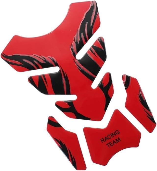 KaberTrade 3D Holographic Motorcycle Tank Protector Sticker Self Adhesive Waterproof (1 Set of 4, Red*Black, Code:8431) Sticker decal