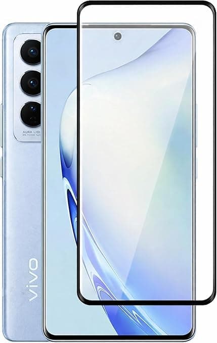 Full Coverage Tempered Glass Screen Protector for Vivo V27-9H Hardness, Bubble Free, Ultra-HD Clarity, Anti-Scratch & Case Friendly.