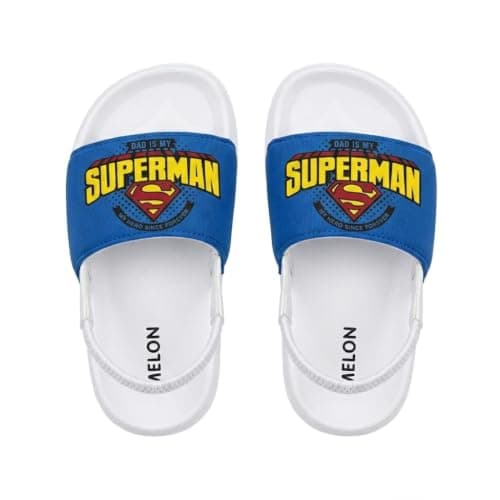 N ان Boys Kids Superman Print Slingback Slide Sandals