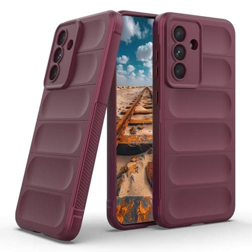 Bump Silicon TPU Shild Case Microfiber Lining with Camera Protection For Samsung Galaxy A56 5G (Wine Red) Cellular phone case