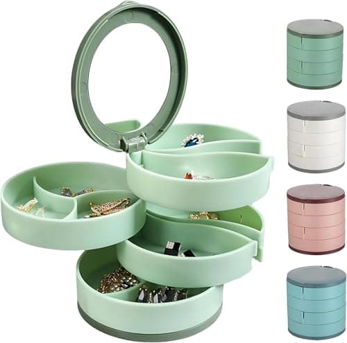 Four Layers Multi-role Jewelry Accessories Organizer with Built-in Mirror for Tidy and Practical Storage Transparent Acrylic Organizer