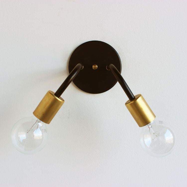 Generic Abalek 2 Bulb Without Bulbs 20x25x20cm Black-Gold EGL$P203