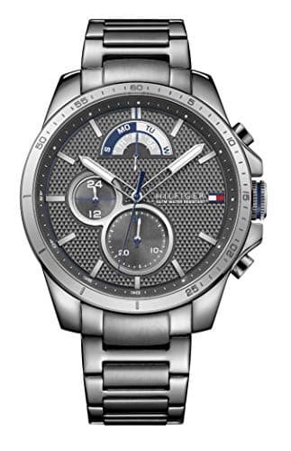 Tommy Hilfiger Watch for Men, Japanese Quartz Movement, Casual Watch, Analog Display, Gray Stainless Steel Strap, 1791347